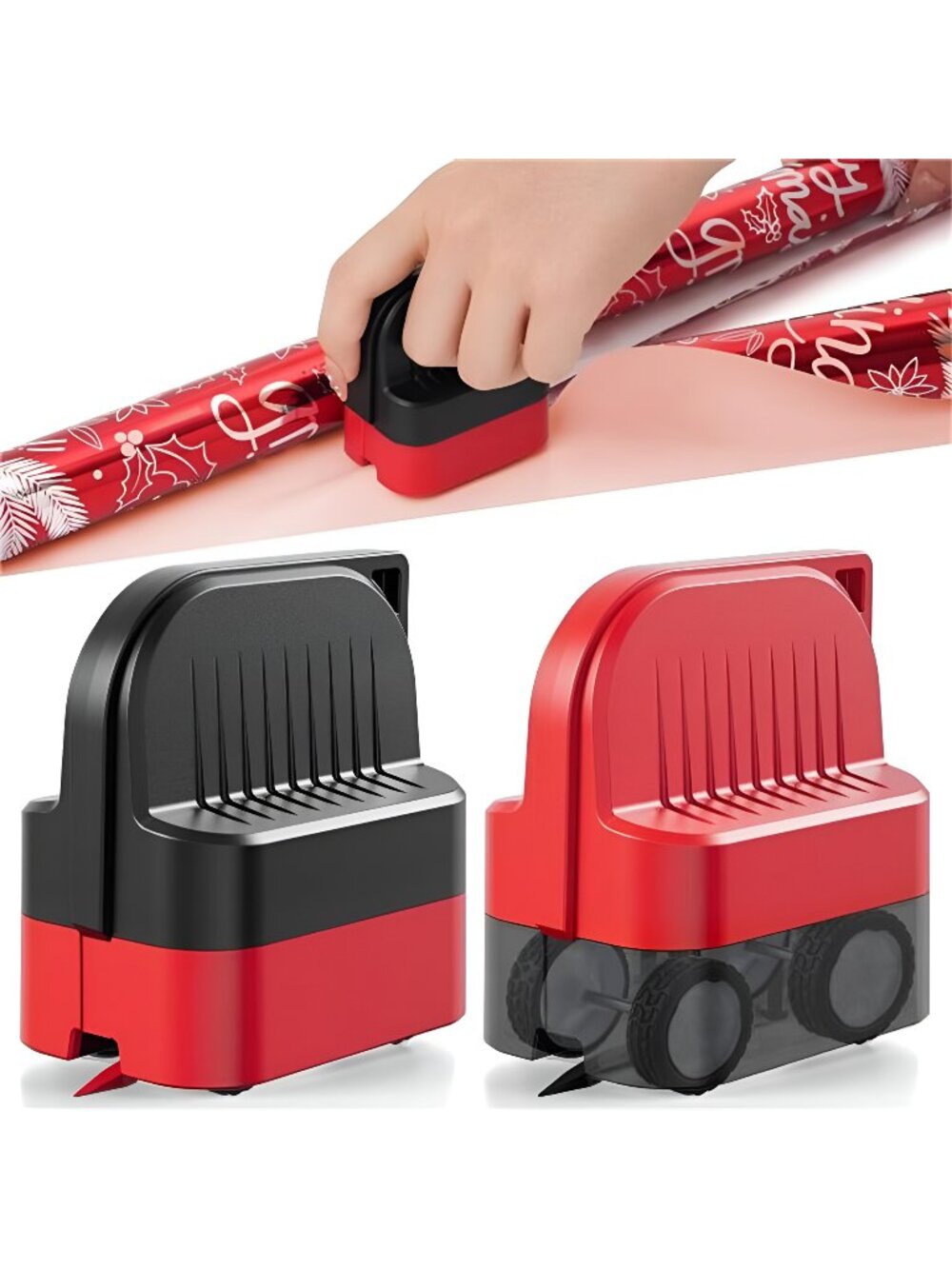 2-Pack Wrapping Paper Cutter with Wheels | Straight Line Gift Wrap
